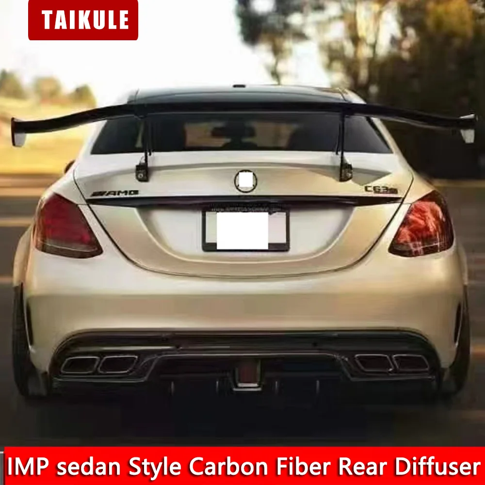 For Benz W205 C63/C-class C200/C260/C300 AMG Modification IMP sedan Style Rear Diffuser Four Door Version Rear Bodykit