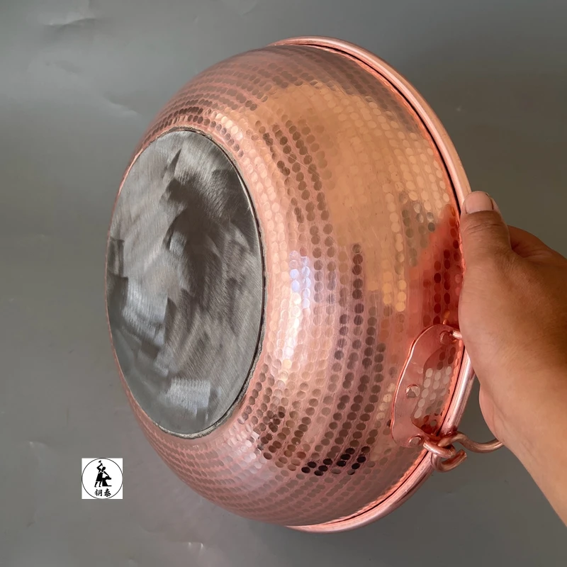 

Pure Copper Movable Handle Soup Pot Various Sizes Hot Pot Soup Pot Thick Frying Pan