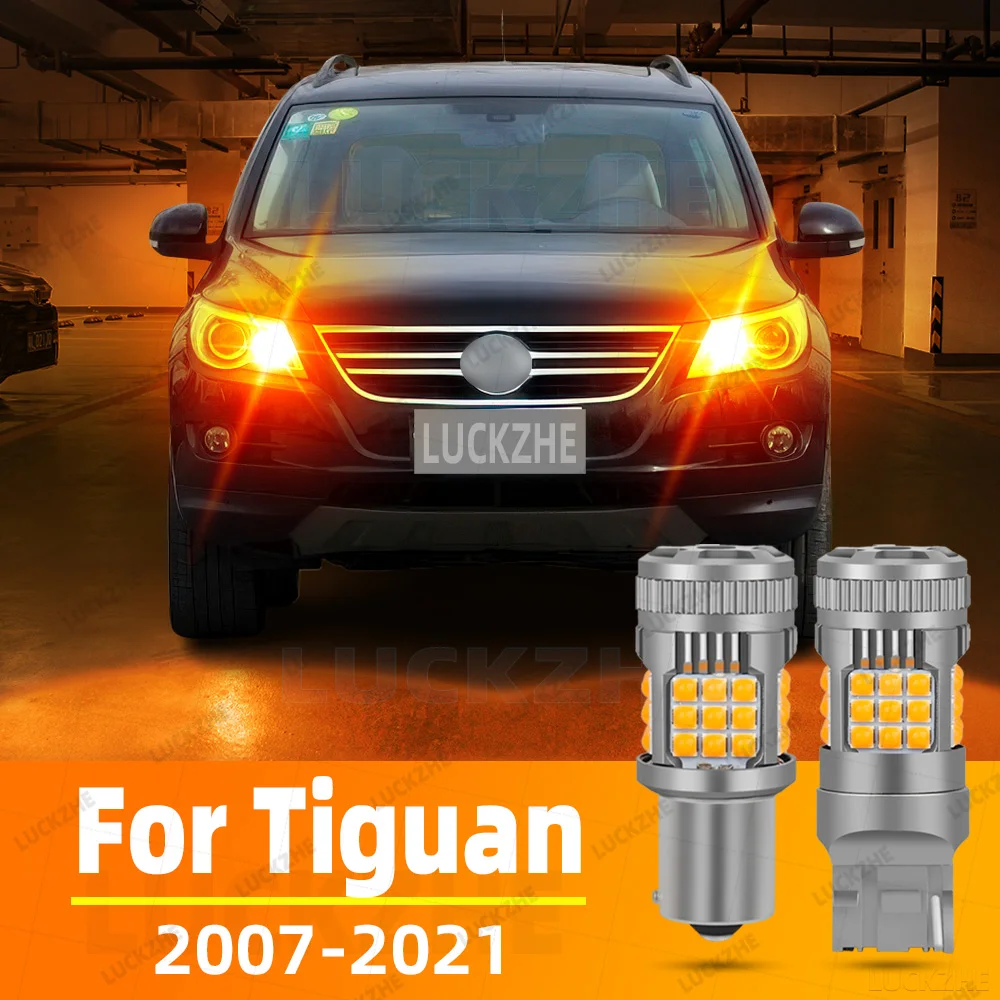 2 قطعة سيارة LED بدوره إشارة الاتجاه مؤشر أضواء المصباح لمبات العنبر الجبهة/الخلفية ل Volkswagen VW Tiguan 5N AD1 Allspace BW2 #1