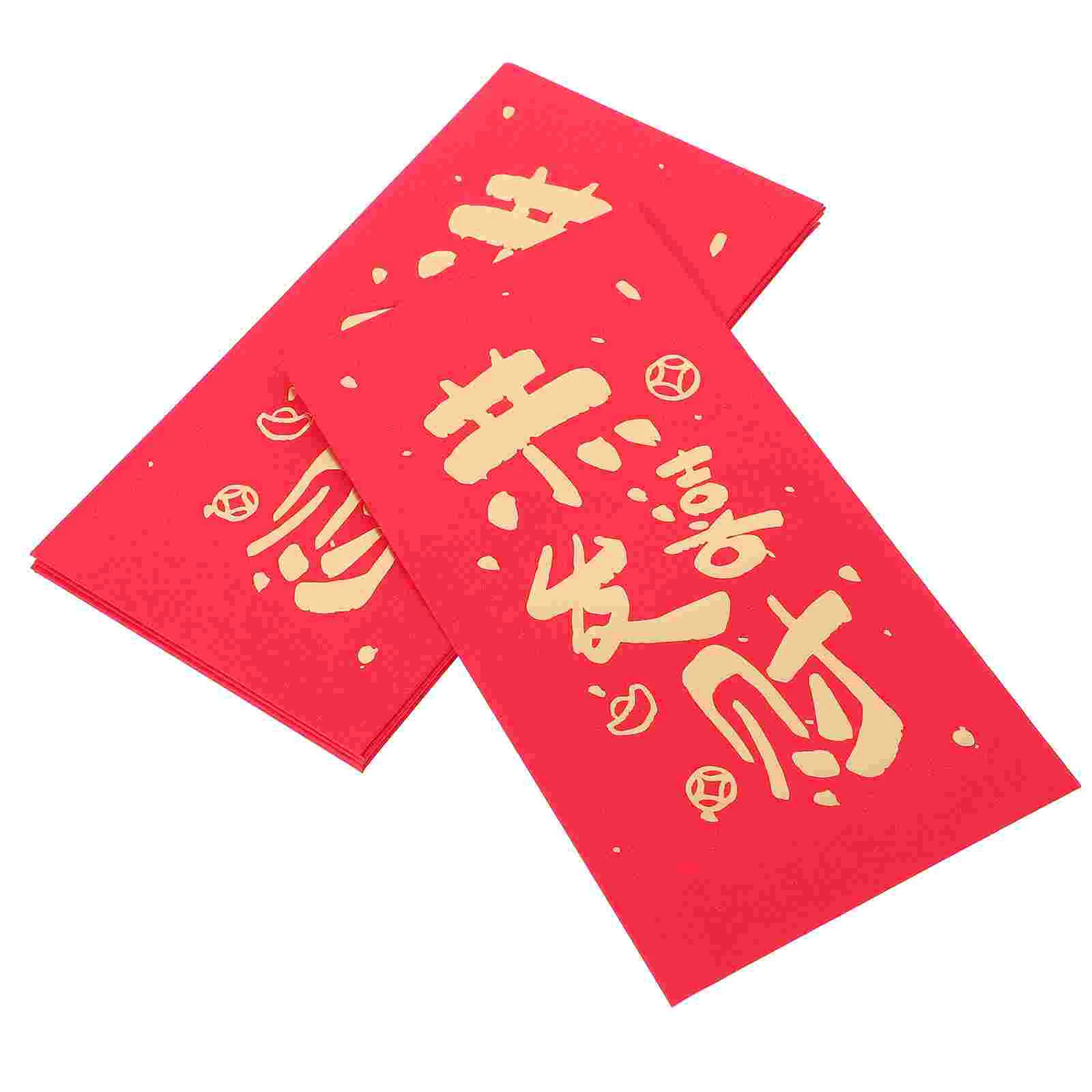 Envelope vermelho chinês para o festival de primavera, ano novo, 6 pcs, tradicional, bolso, zodíaco, dinheiro da sorte