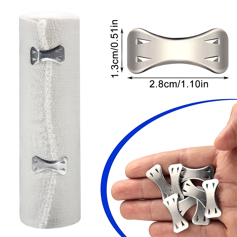 ضمادة ضغط مرنة ممتازة مع خطافات لذراع معصم الكاحل - شريط دعم رياضي رياضي للإسعافات الأولية 1 لفة