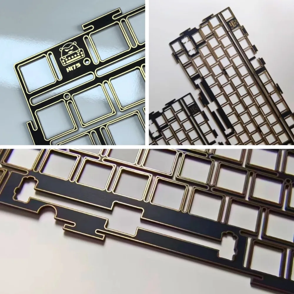 LEOBOG Hi75 Positioning Plate FR4 Black Core Sinking Gold Limit Single Bond Flex Cut Custom Gaming Magnetic Keyboard Accessories