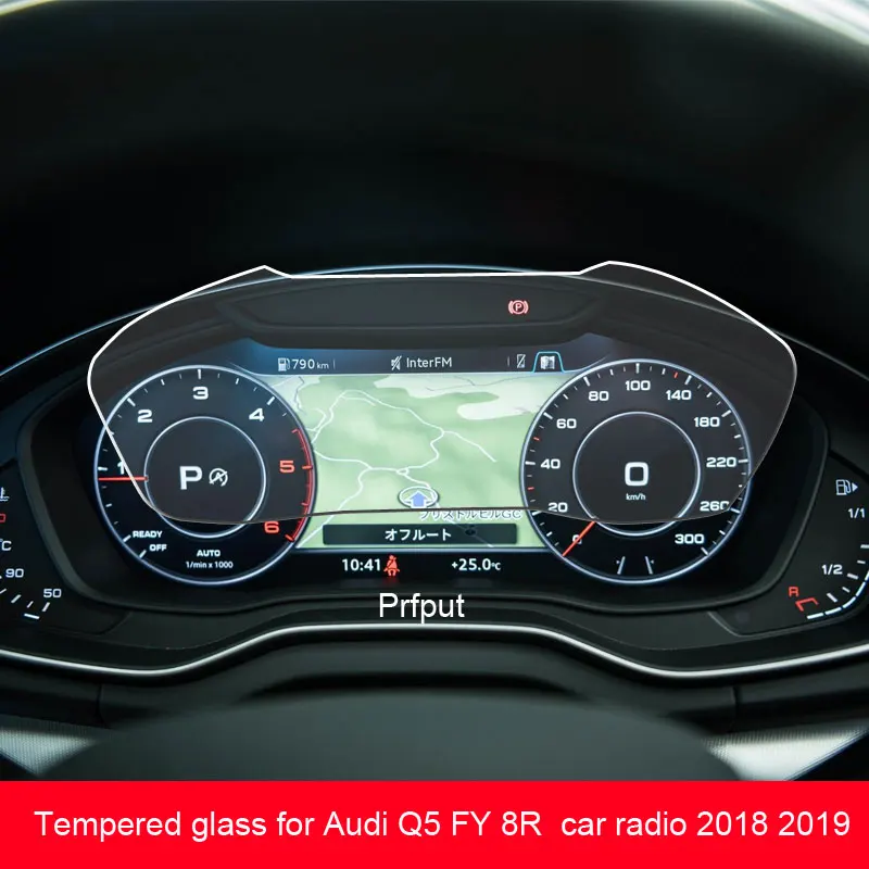 Tempered glass protective film Anti-scratch Film For Audi Q5 FY 8R 2018 2019 Automotive interior Instrument panel