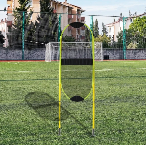 

Portable 2-in-1 Easy Assembly Soccer Training Mannequin Free Standing Kick Wall Football Defender Dummies for Indoor Outdoor Use