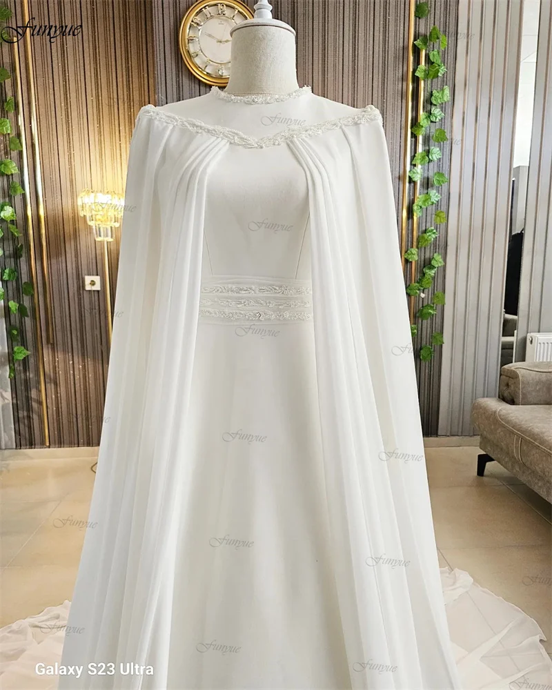 Funyue eleganti abiti Da Sposa musulmani per la Sposa 2024 arabo islamico Dubai maniche lunghe Abito Da Sposa a-line Chiffon Abito Da Sposa