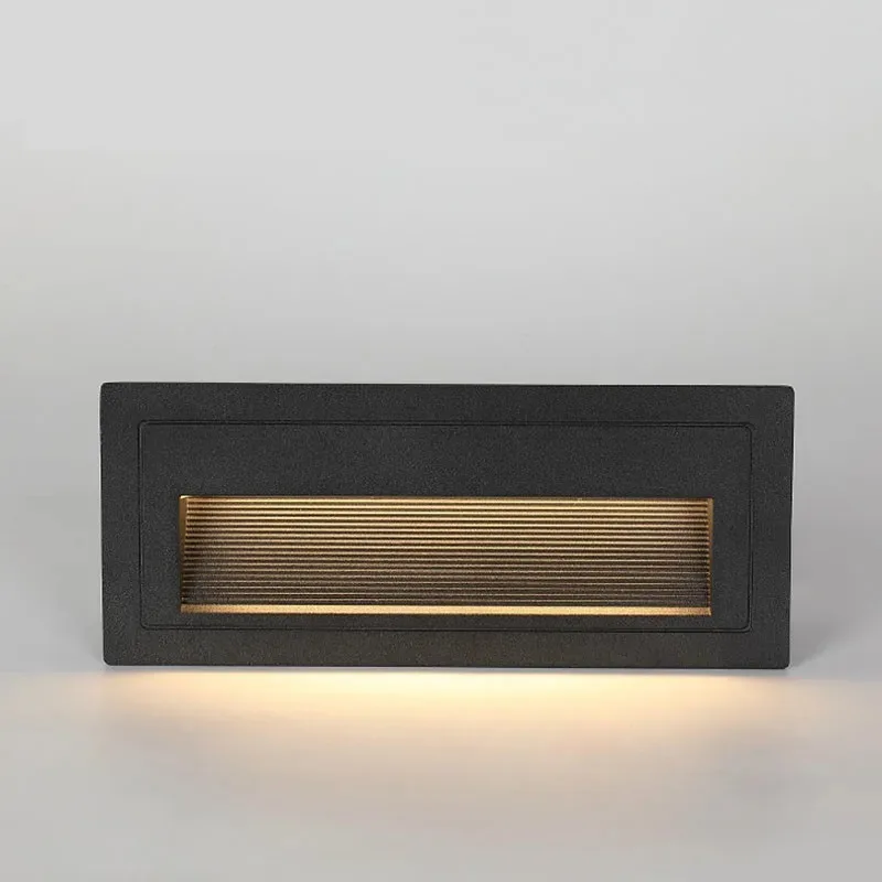 

Indoor Outdoor LED Wall Lamp Footlight Aluminum Recessed Wall Corner Light Corridor Step Stair Light
