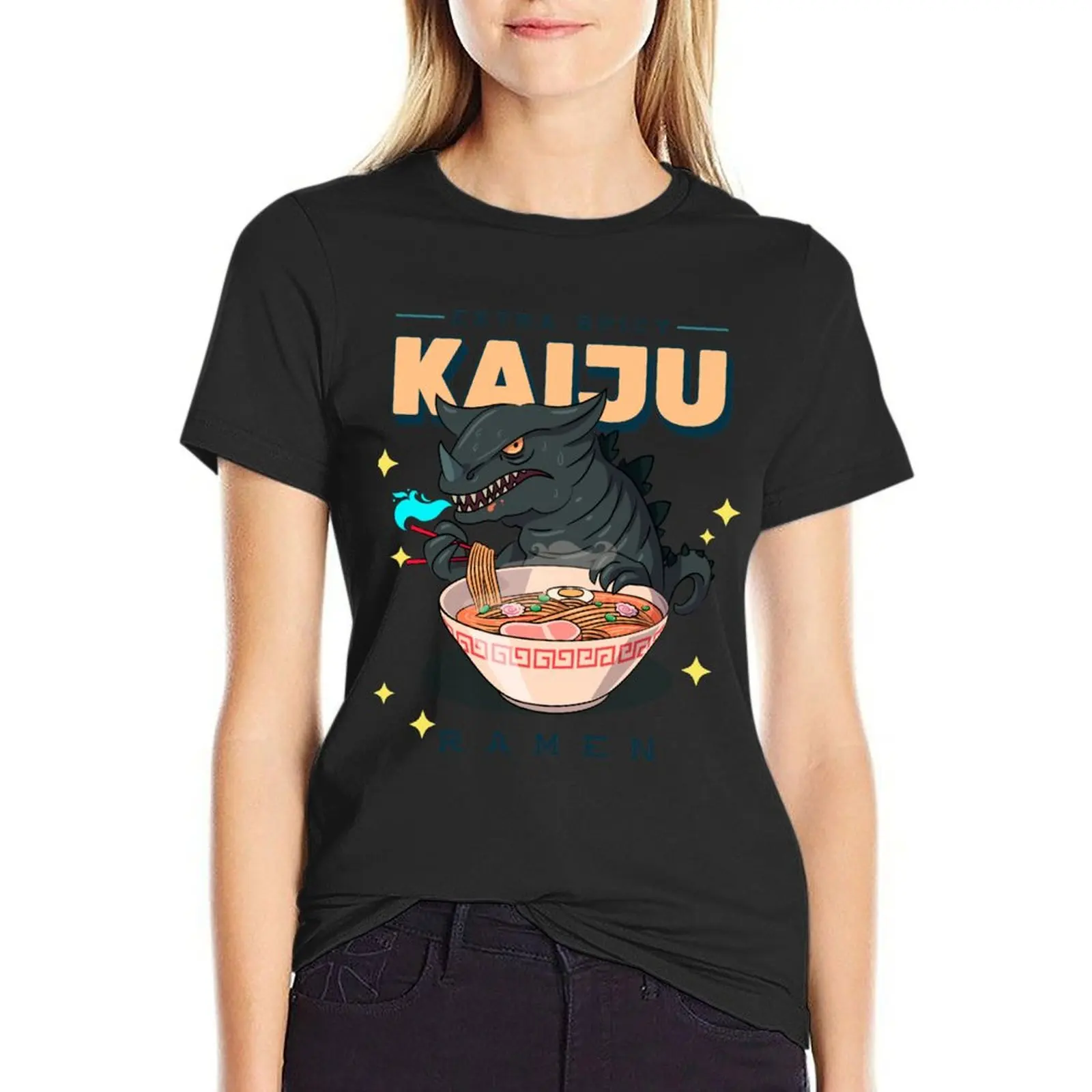 

Spicy Kaiju Ramen Design T-Shirt quick-drying Female clothing plus size tops plain t-shirt dress for Women graphic