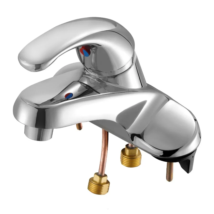 

Single Handle Sink Faucet Chrome-Finished Silver Bathroom Faucet Kitchen Tap with Overflow for 1 or 3 Hole Installation Ideal f