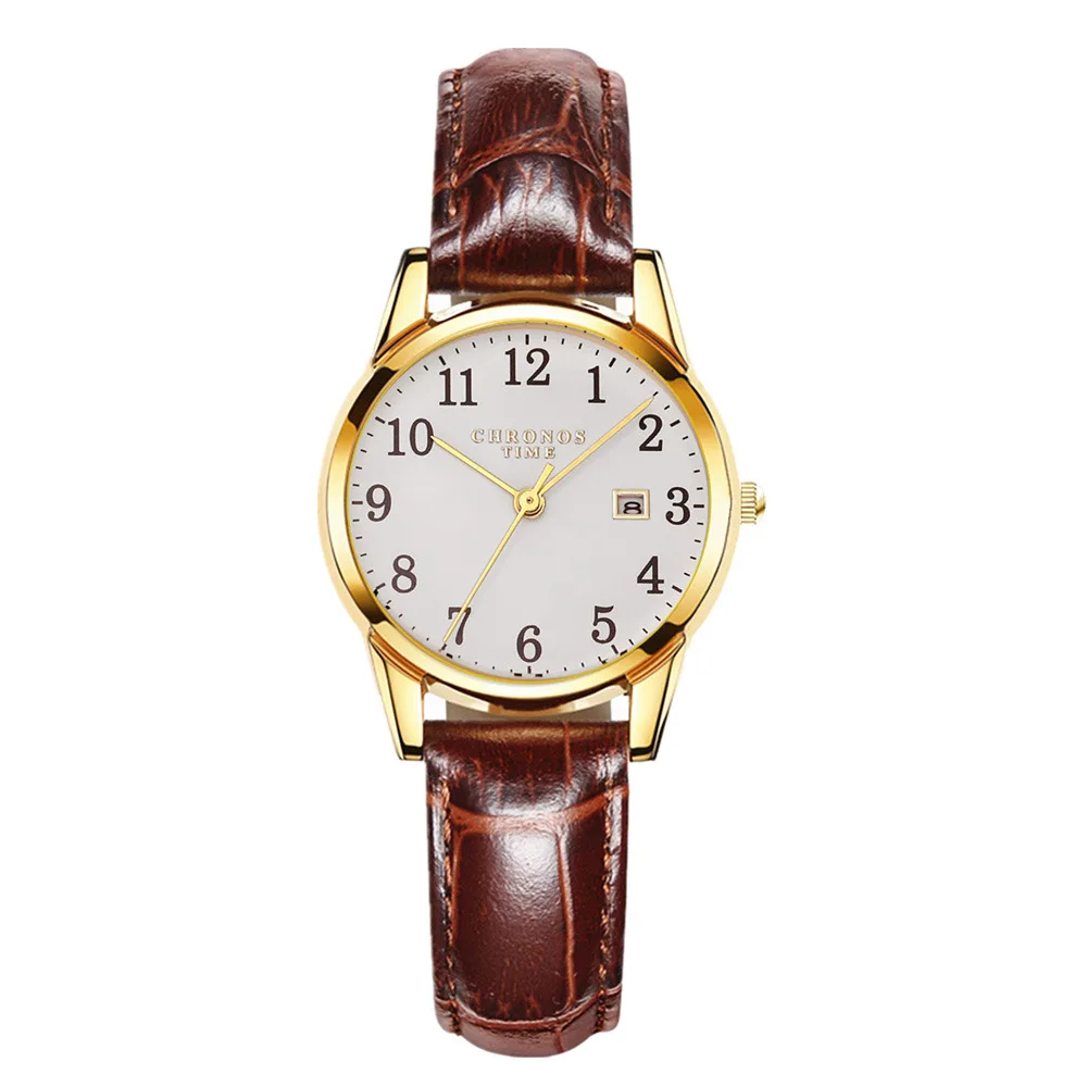 CHRONOS Luxury Watch For Woman High Quality Ladies Quartz Watch Waterproof Date Leather Women Watches reloj+box