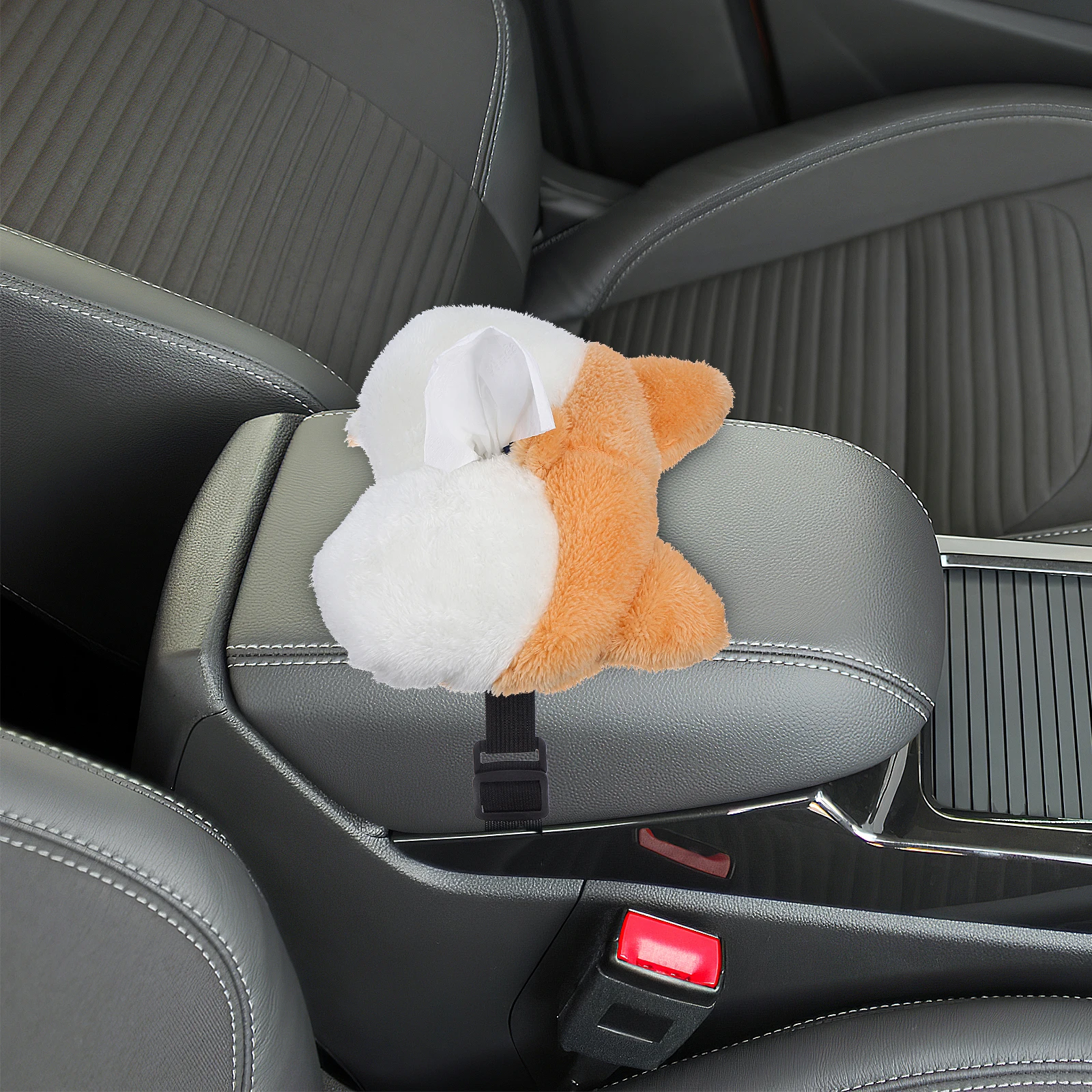

Creative Corgi Butt Design Car Tissue Box Cover Polyester Tissue Storage Container For Home Office Hotel Bathroom Desk
