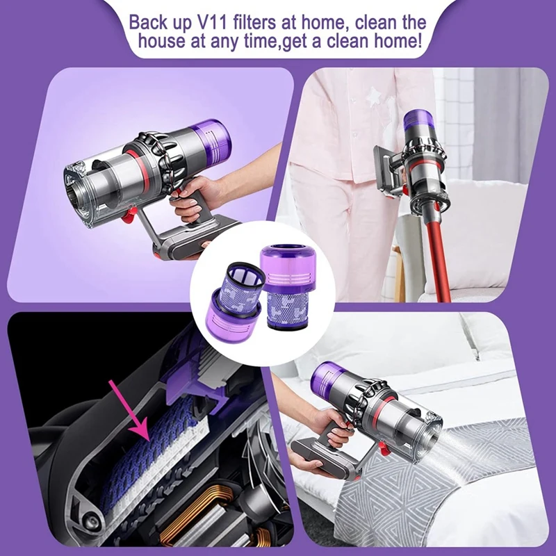 For Dyson V11 V15 Vacuum Cleaner Electric Floor Brush Head+HEPA Filter Replacement Spare Parts