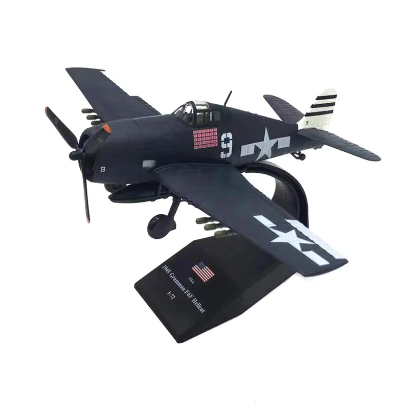 1:72 الحرب العالمية الثانية الولايات المتحدة F6F Hellcat الناقل المقاتلة دييكاست نموذج طائرة سبيكة الطائرات العسكرية الانتهاء من العرض لعبة تحصيل