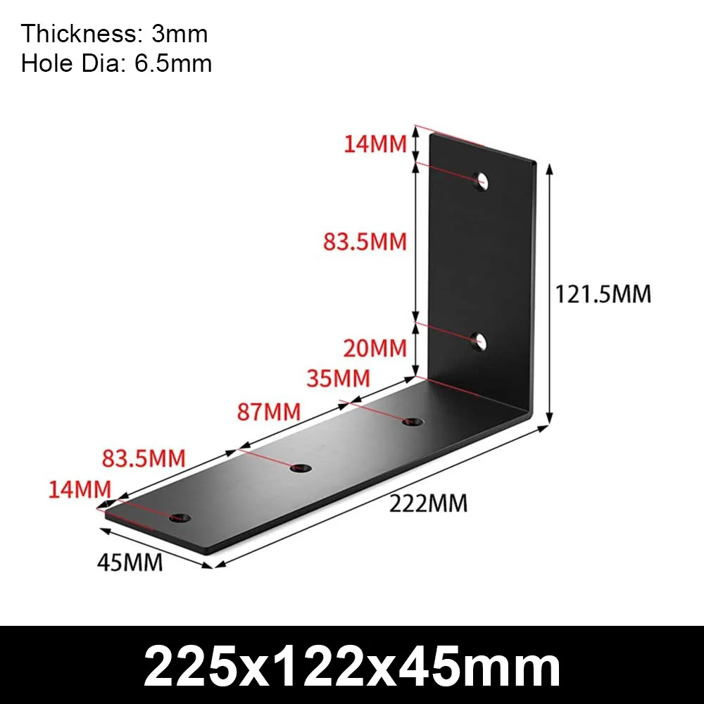 1Pcs New 90 Degree Angle Bracket L-shaped Stainless Steel Corner Stand Holes Fixed Mending Plate Furniture Hardware