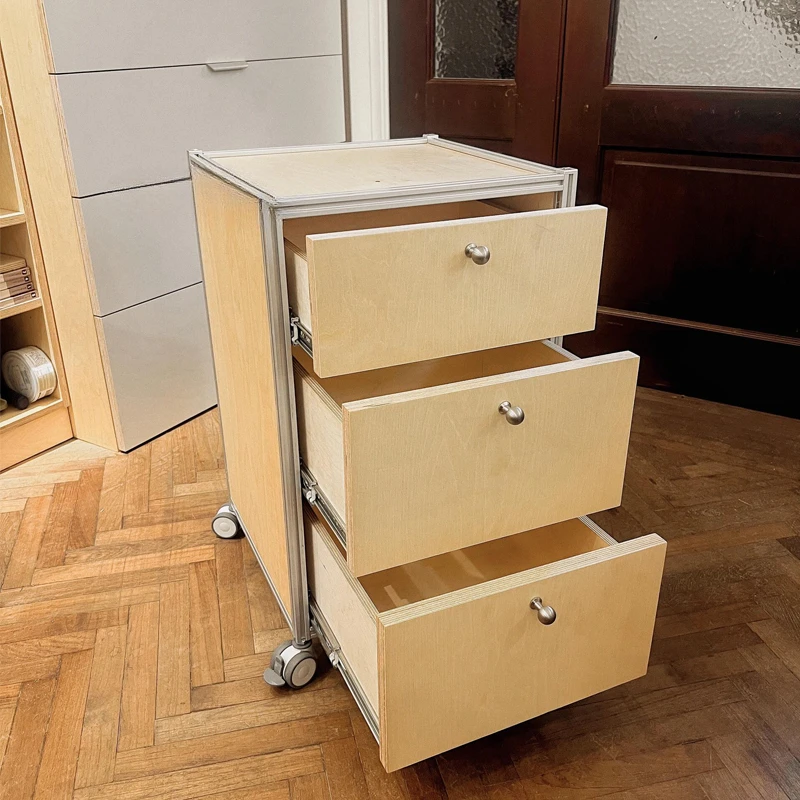 

Aluminum profile marine plate dining removable household small apartment chest chest drawer bedroom side storage cabinet