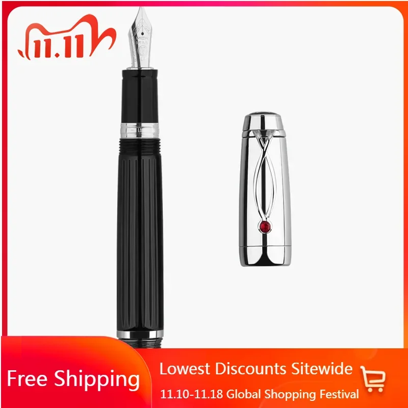 

Majohn X1 Stripe Design Pocket Fountain Pen Black Fine EF/Bent 0.38 0.6MM Tip Writing Ink Pen Stationery School School Supplies