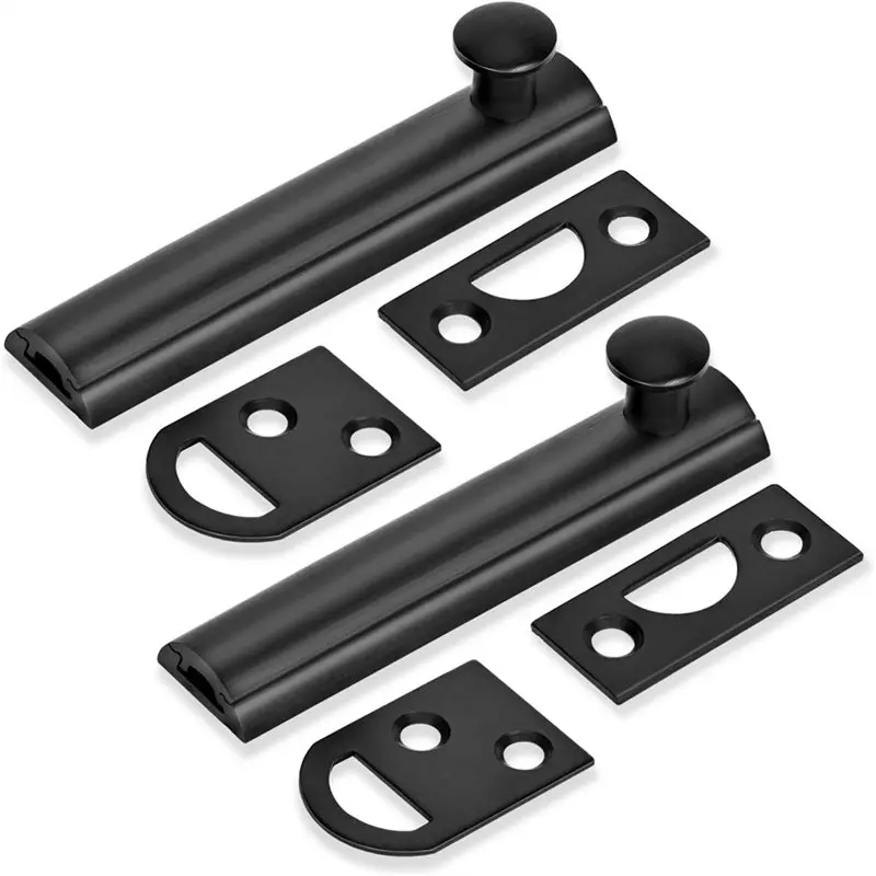 

ABBP-Heavy Duty Concealed Slide Surfaces 3-дюймовый дверной засов из цельной латуни, черный, для дверей и окон, 2 шт. в упаковке