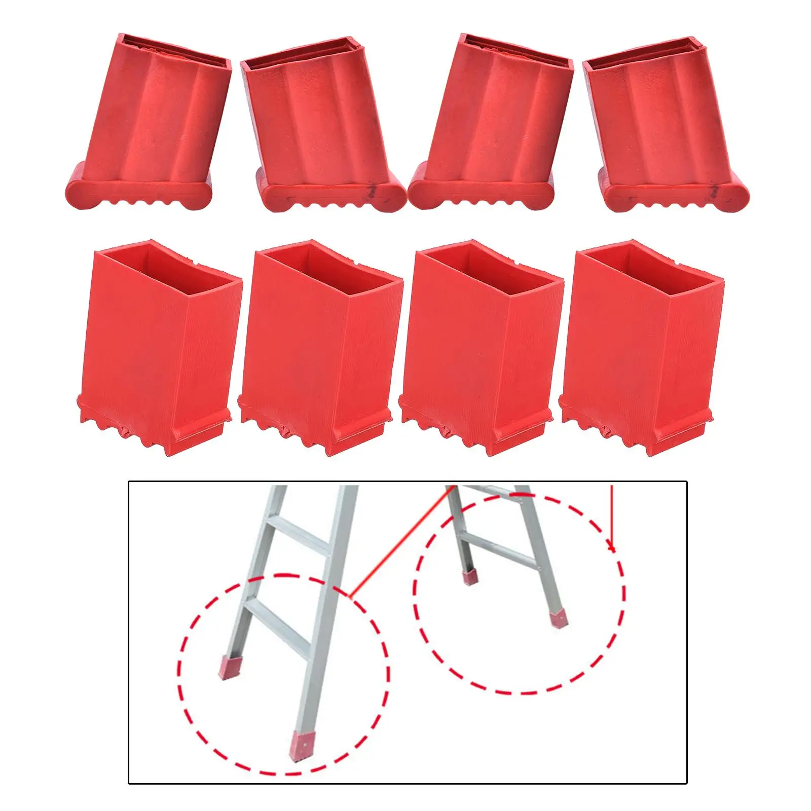 4 Pieces Ladder Feet Covers Durable Suitable for Most Ladders Anti Skid Rubber Steep Ladder Foot Pads Protects Your Floor