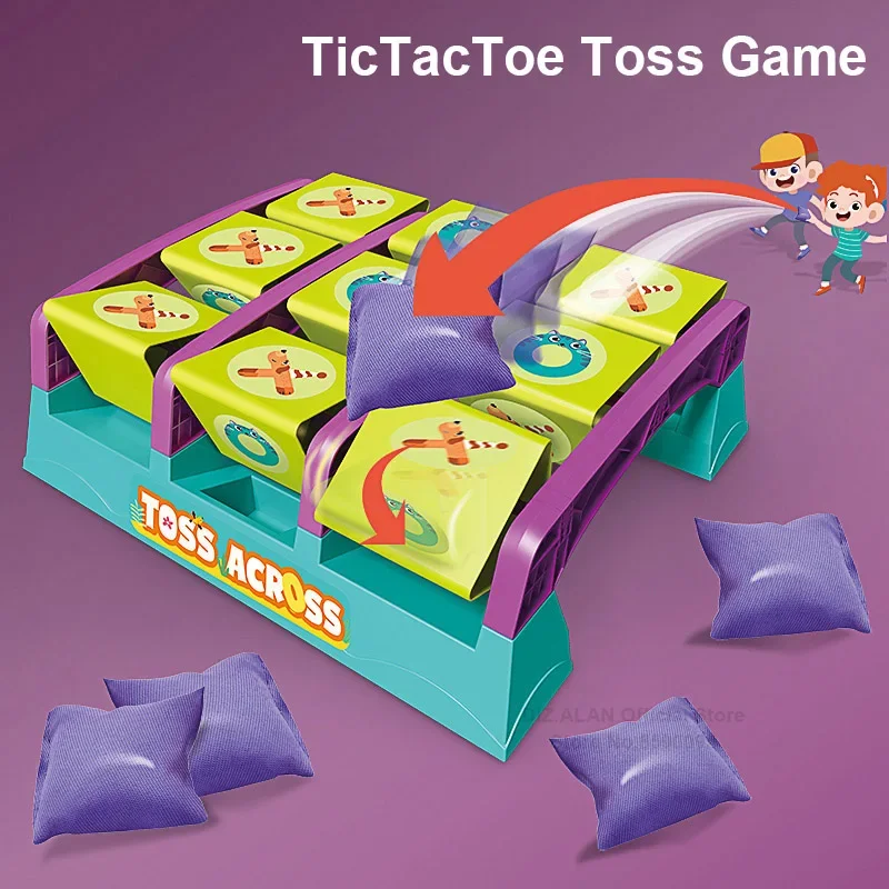 Tic Tac Toe Toss Sandbag Throwing Game, juego de lanzamiento de Tictactoe para niños, juguete deportivo para jardín, diversión al aire libre,