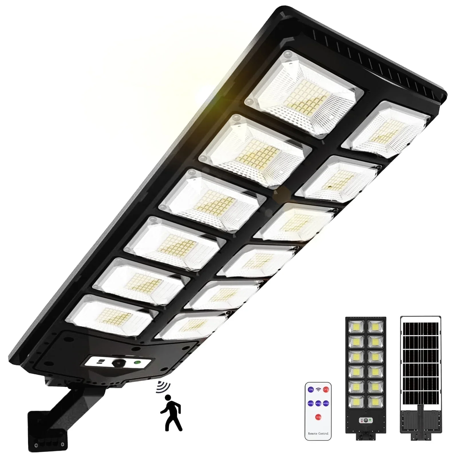

SZRSTH Outdoor LED Solar Street Light Parking Lot Light with Remote Control, 7000K Waterproof Motion Sensor for Outdoor Garden