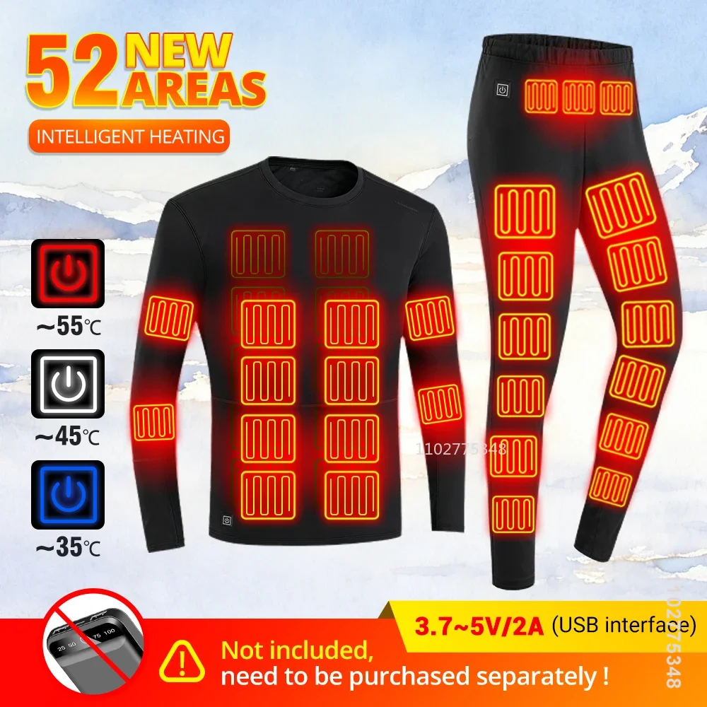 

New Heated Thermal Underwear Men Women Heating Jacket Skiwear Heated Winter Sports Thermal Underwear Electric Heated Clothing