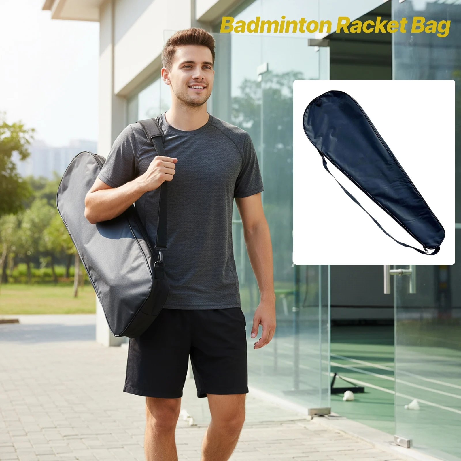 

Чехол для ракетки для бадминтона, износостойкая легкая сумка для хранения и переноски с плечевым ремнем для коллекционеров бадминтонных ракеток