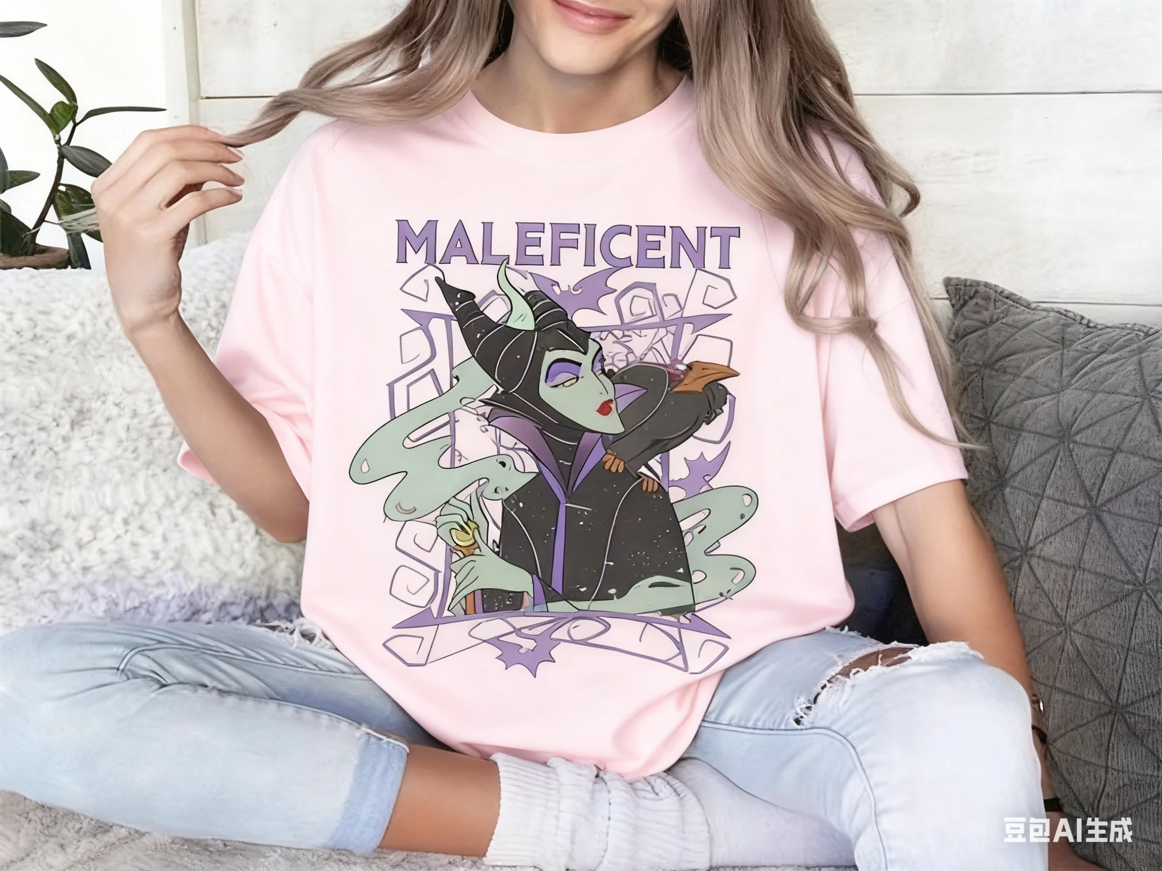 Trendy Casual Disney Rapunzel Dornröschen Bösewicht Maleficent Evil Magic Halloween T-shirt Unisex Reine Baumwolle Hohe Qualität