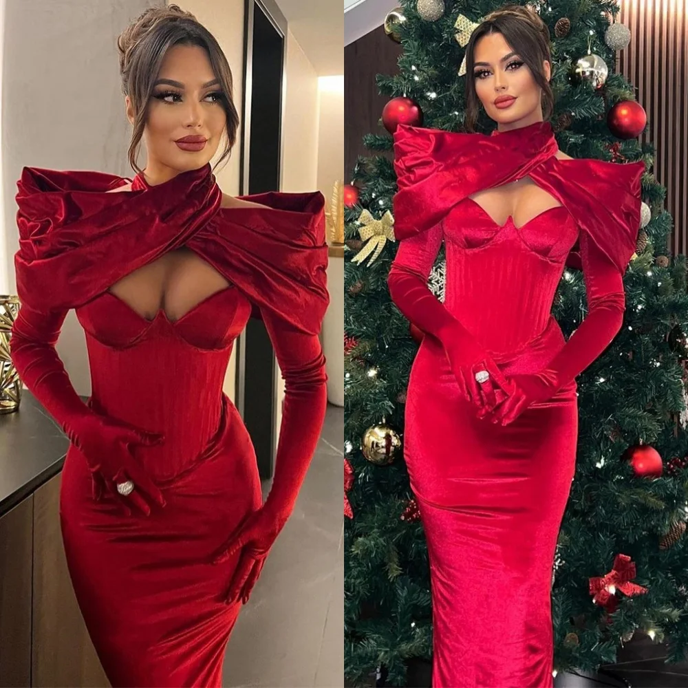 

Customized Mermaid Sparkly Burgundy Evening Dress Exquisite Strapless Homecoming Dresses Fashion Special Occasion Gowns