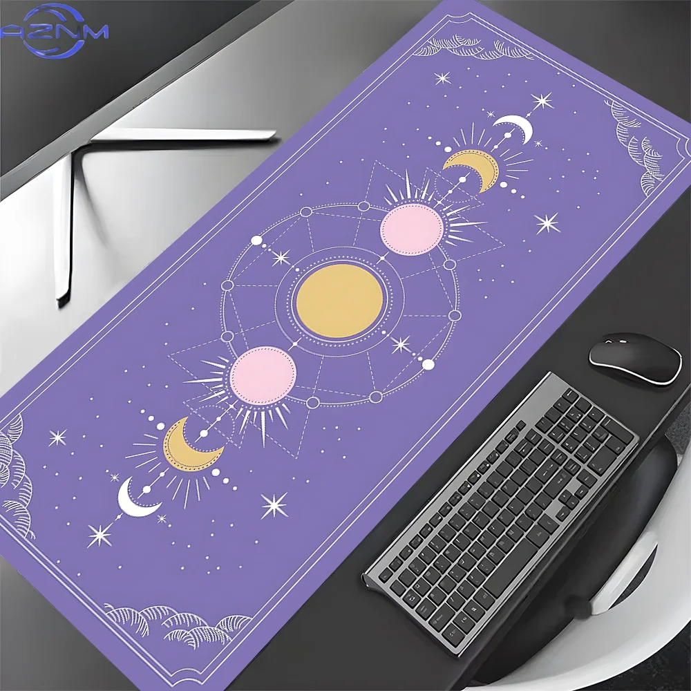 Purple Mouse Pad Desk Mat Tarot Gaming Pad Non-Slip Stitched Edge Desk Accessories Keyboard Extended Pad Computer XXL Mousepads