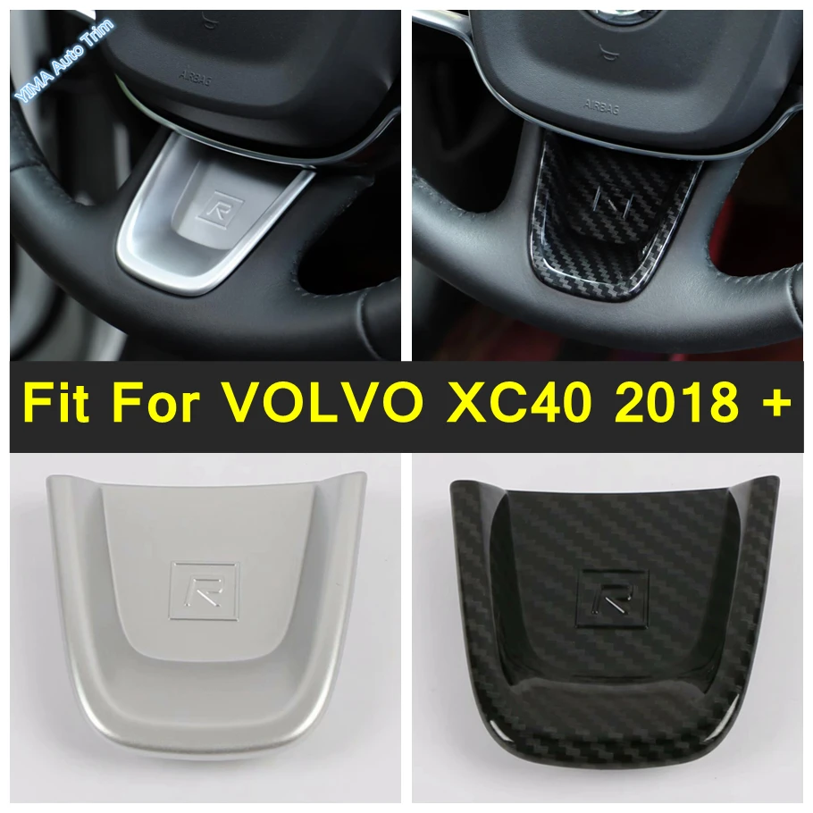 

ABS Auto Steering Wheel Button Decor Frame Cover Trim Accessories For Volvo XC40 2018 - 2024 Carbon Fiber Look / Matte Sticker