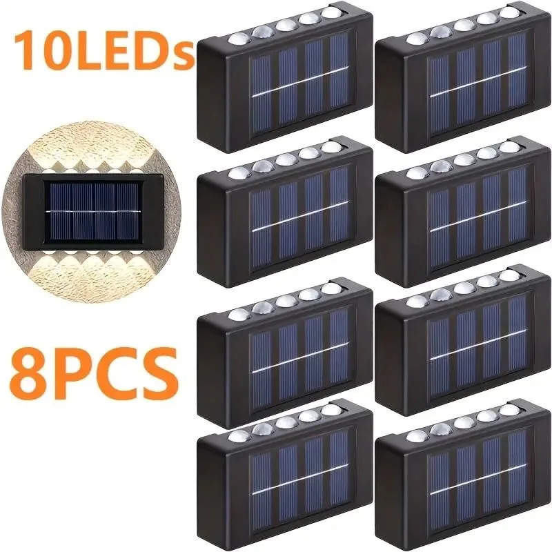 

6/10 LED Solar Outdoor Wall Light No Wiring Require Easy To Install Suitable for Front Door Backyard Garage Terrace