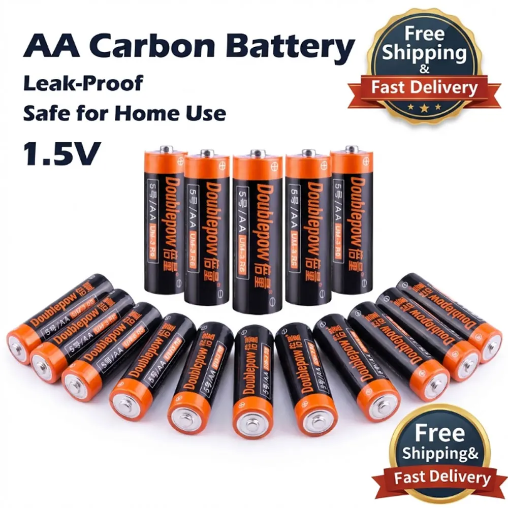 AA Size 1.5V Carbon Zinc Heavy Duty Disposable Batteries Long Lasting Performance Ideal for Remote Clock Toy Flashlight