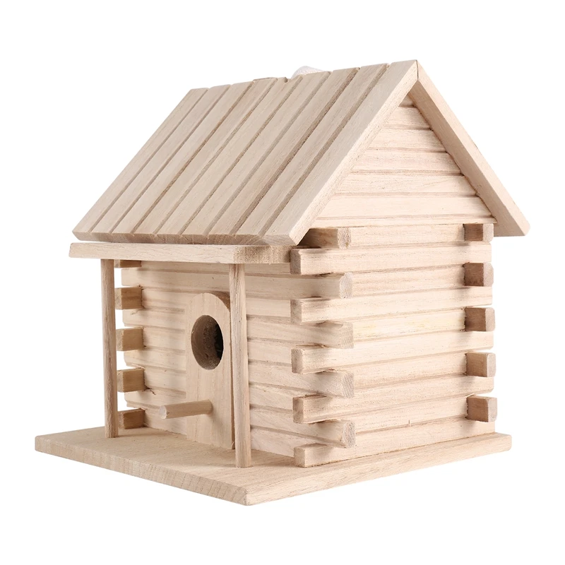 Bird House Wall-Mounted Wooden Nest Dox Nest House Bird House Bird Box Wooden Box Cage Decoration Garden Ornament