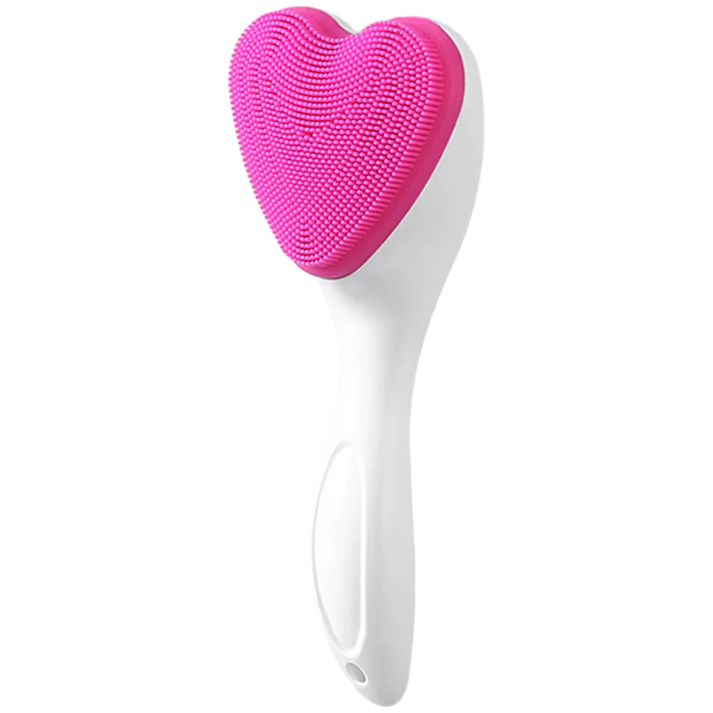 

Manual Facial Cleansing Brush Silicone Heart Face Washing Brush Lightweight Portable for Women Daily Deep Skin Cleansing