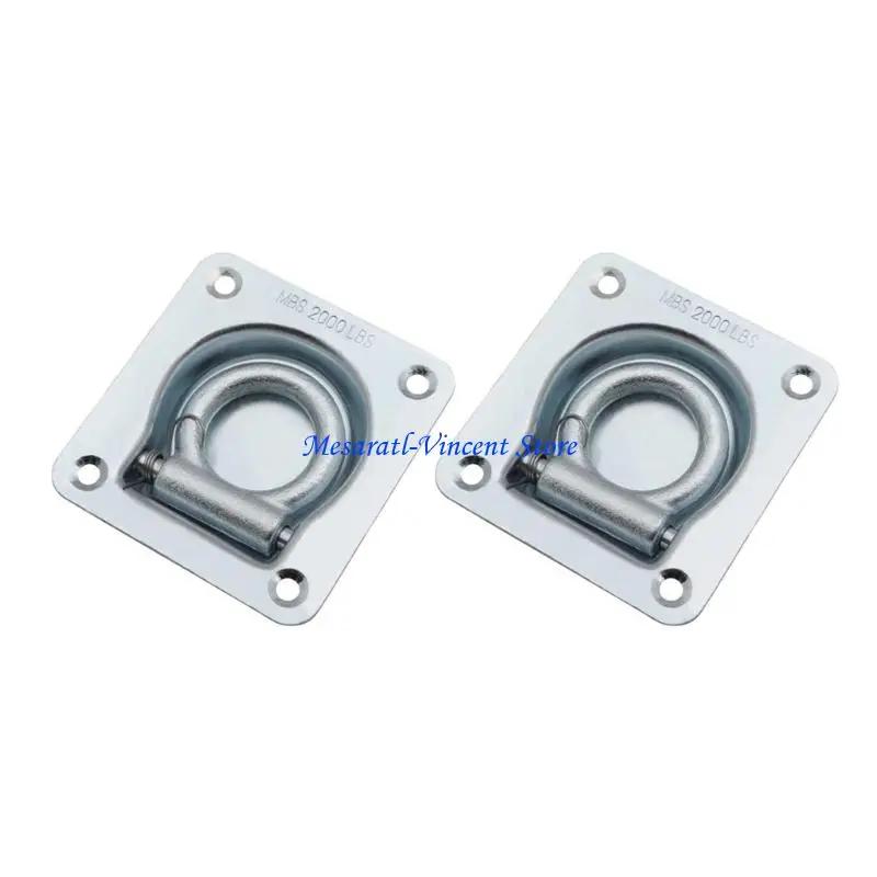 A70F Utility Trailer Tie Down Ringing Hook Stainless Steel Flush Mount Cargo Lashing Anchors for Floor and Truck Bed Straps