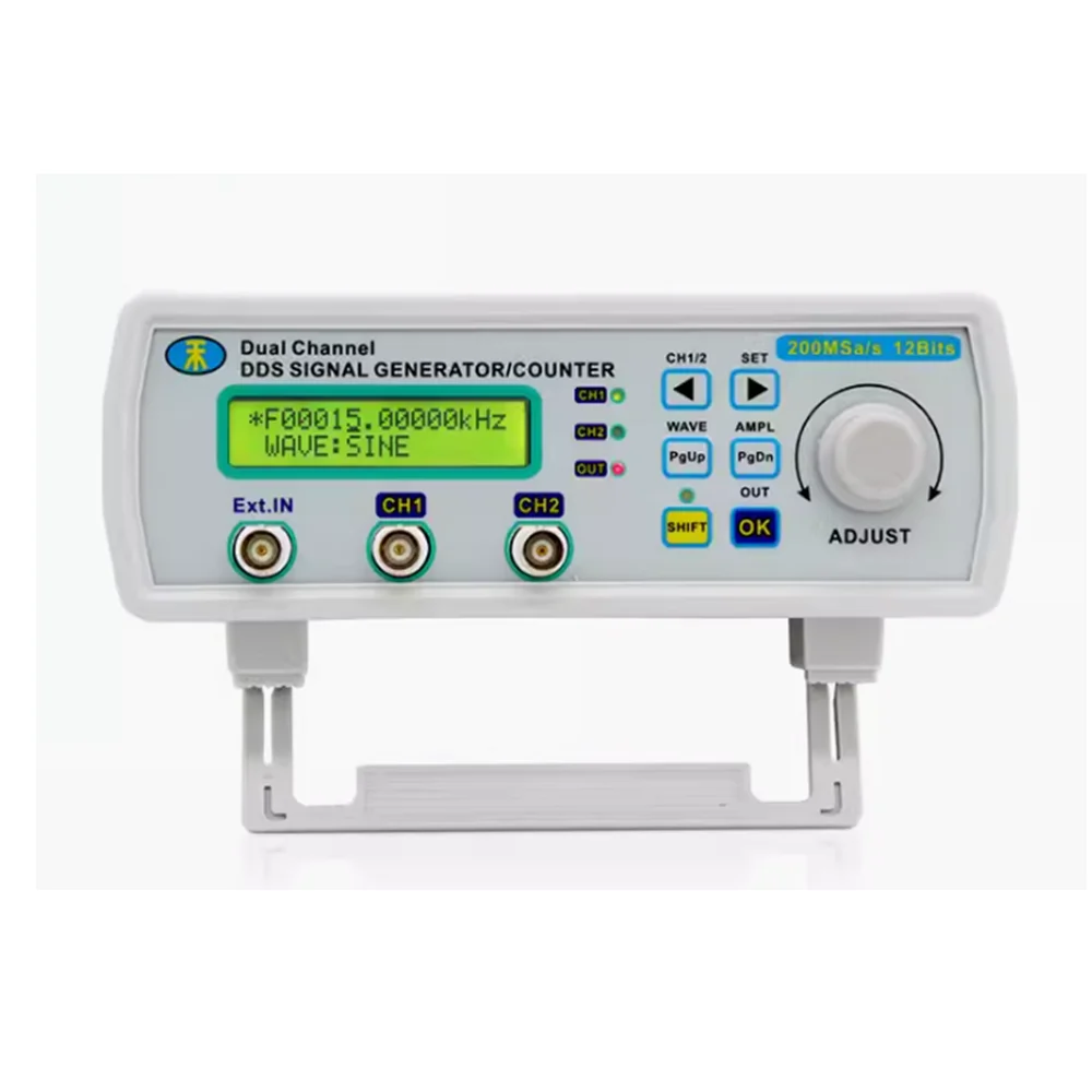 Generador de fuente de señal de onda arbitraria, contador de frecuencia, MHS5200A, totalmente CNC, DDS, doble canal, función de 6MHZ-25MHZ