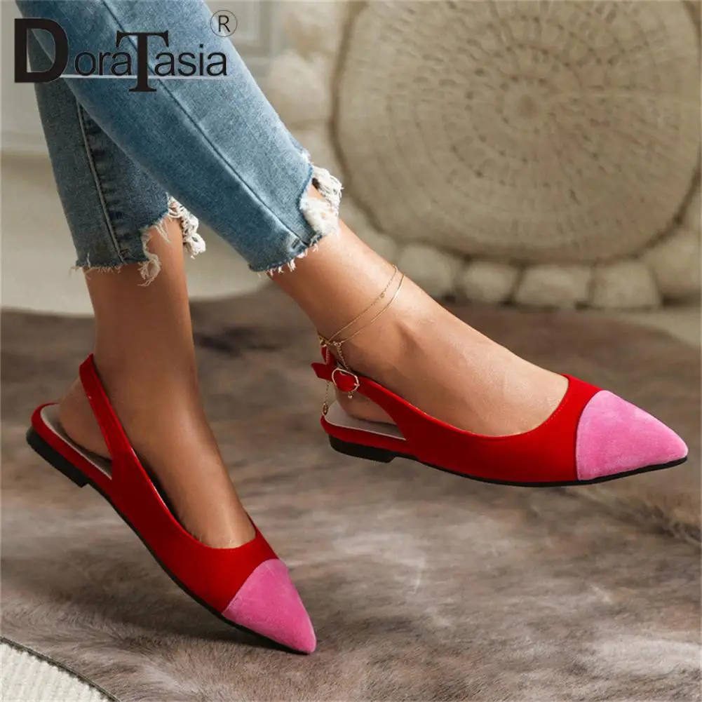 Brand New Ladies Pointed Toe Summer Sandals Fashion Mixed Colors Chunky Heel women\'s Sandals 2024 Casual Slingback Shoes Woman