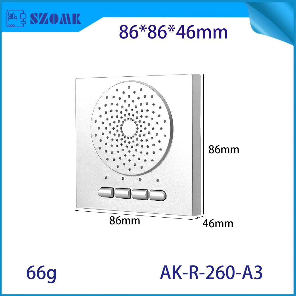 86x86x46mm Embedded Intercom Terminal Smart Panel Shell Type 86 SOS Alarm Housing for Hotel Embedded Wired Hands-free Telephone