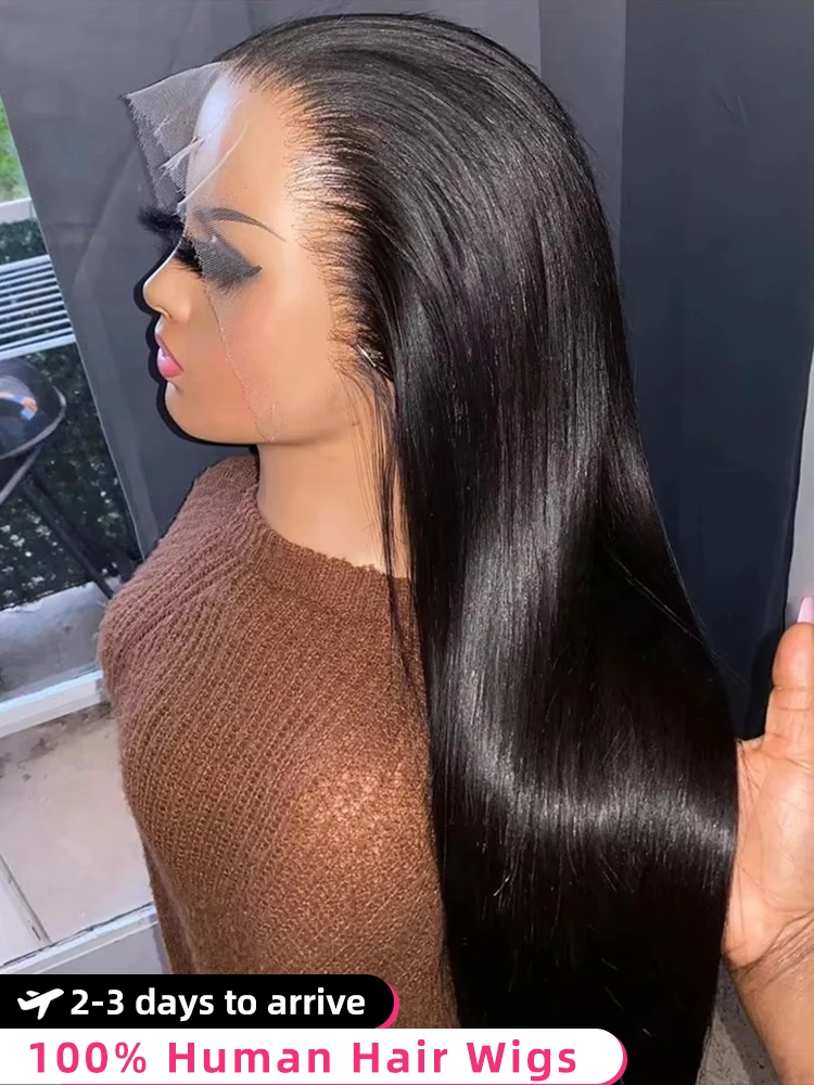 

13X6 30 42 Inch Straight HD Transparent Lace Frontal Wig 250 280 Density Lace Front Human Hair Wigs For Women Brazilian Remy Wig