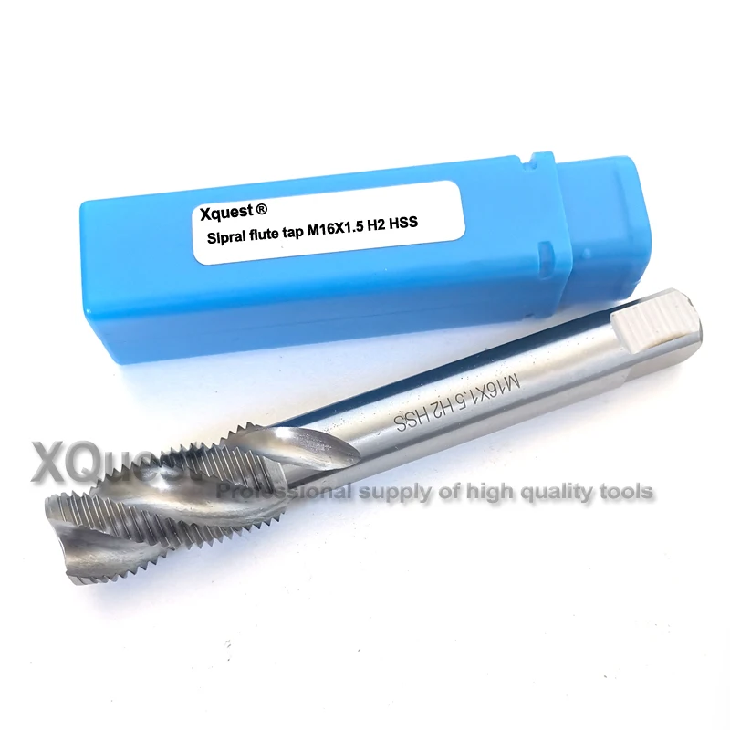 XQuest HSS Machine Spiral Flute tap M16 M16X2 Right Hand Fine Thread screw taps M16X1.5 M16X1 metal cutting tools