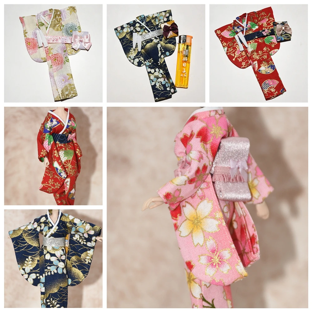 

1/12 Female Japanese Kimono Dress Shirt Ancient Clothes Suit T01 T02 Fit for 6'' TBLeague Action Figure Anime Doll Body