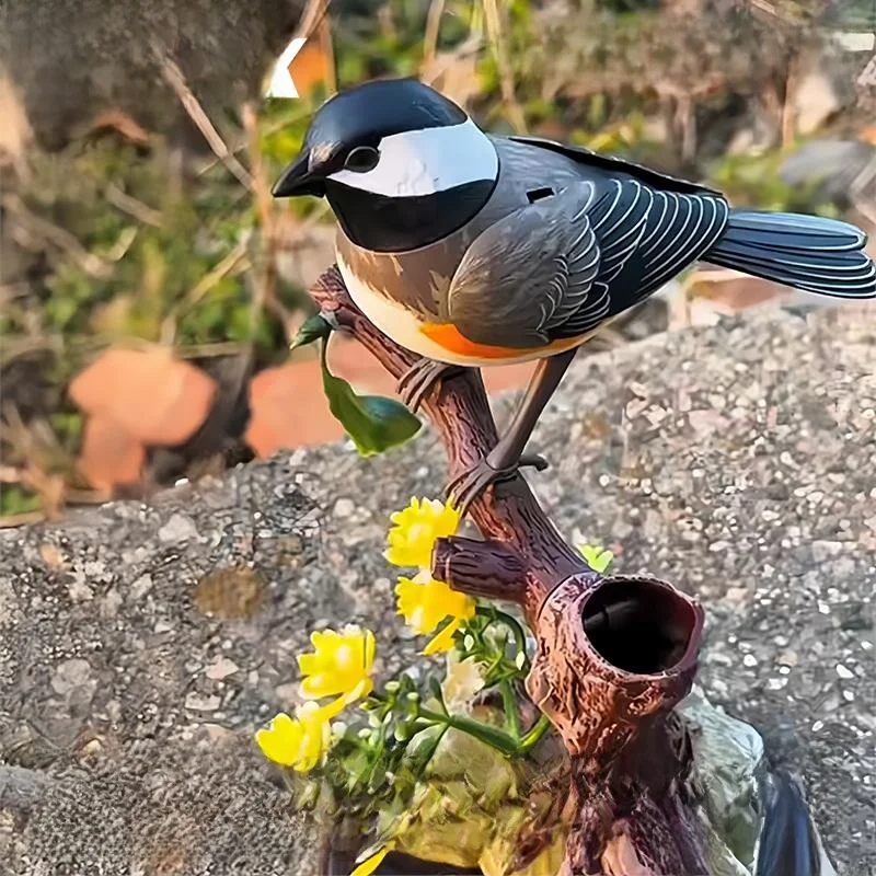 

Интерактивная фигурка-птица с имитацией звука, управляемая звуком, для детей, настольное украшение, креативная пластиковая фигурка в японском стиле