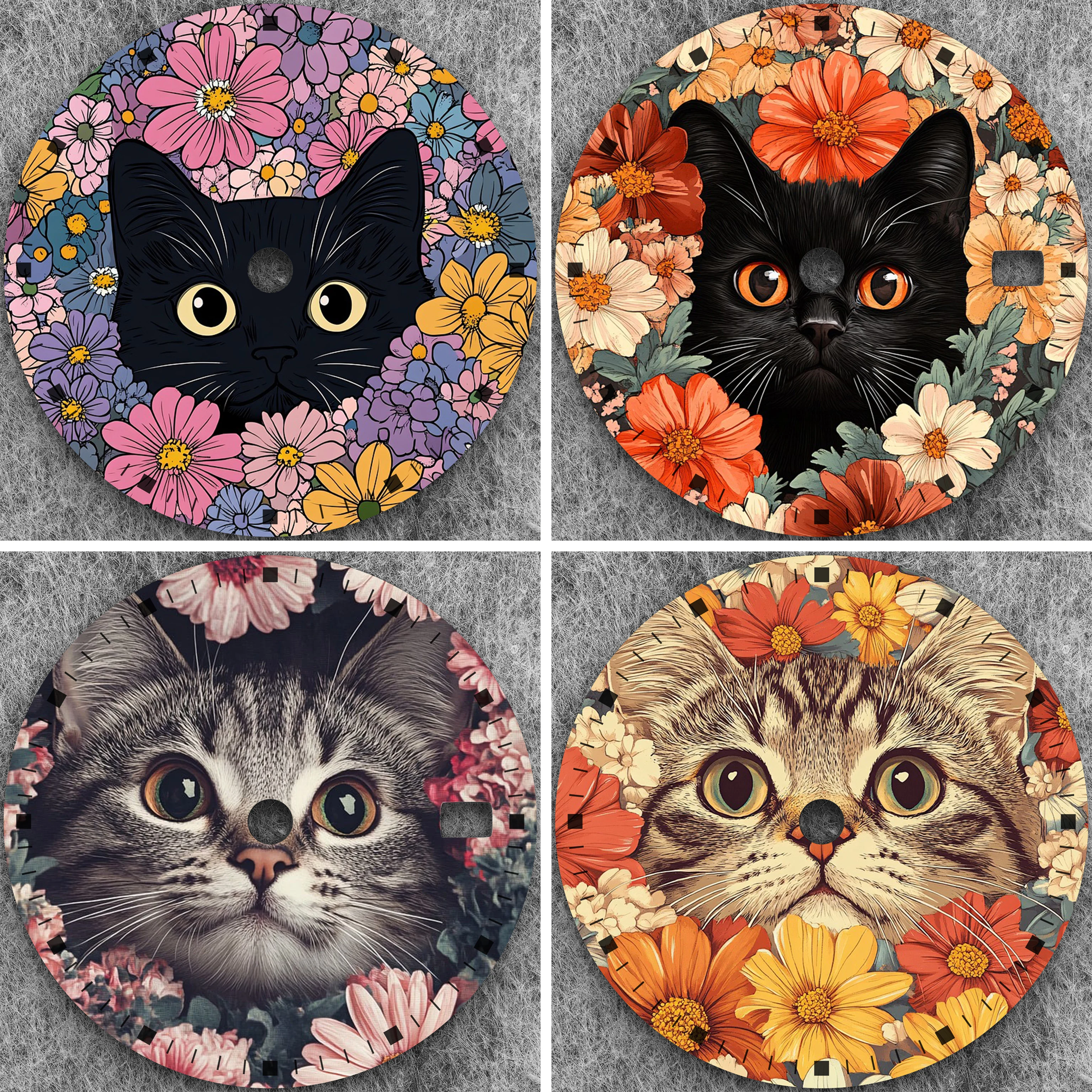 

28.5mm NH35A/NH34A Watch Dial Cute Cat Series Original Design High-Quality Replacement Watch Dial Component