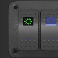 DaierTek 7 Gang Rocker Switch Panel Marine Boat Switch Panel Waterproof with USB Charger Voltmeter for Auto Vertical UTV Truck
