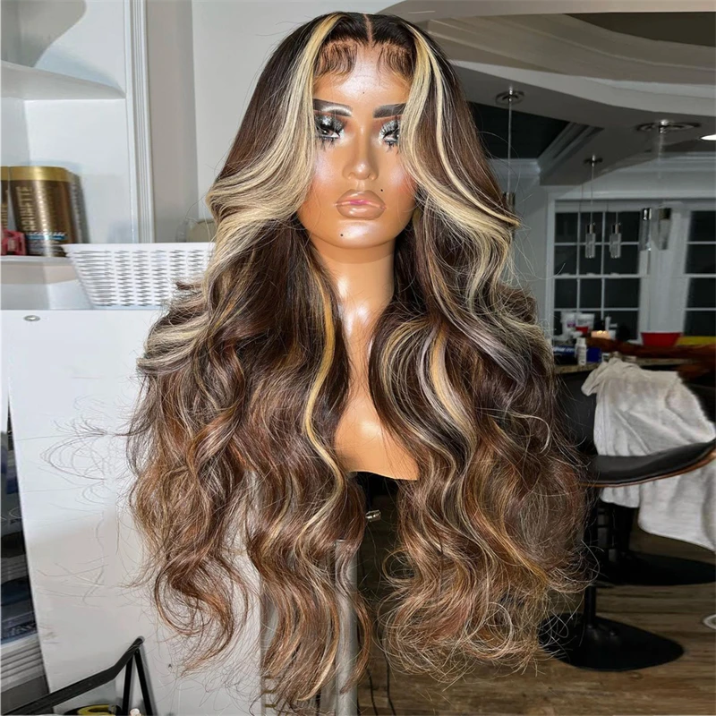 Soft Highlight Blonde Body Wave 30Inch 5x5 Silk Base Jewish Human BabyHair HD Lace European Hair Glueless Daily