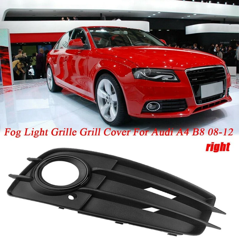 Right Side Matte Black Fog Light Grill S-Line Bumper For- A4 B8 S-LINE S4 2008-2012 8K0807682C