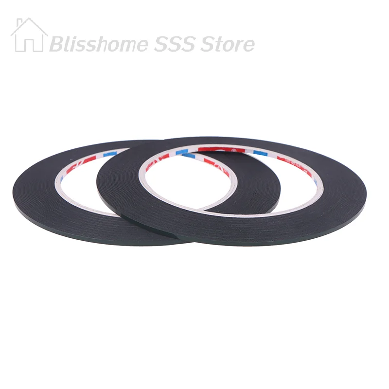 【S】High-Quality 2PCS 2/3/4mm 10meters Double Sided Sticky Foam Tape Adhesive Screen Frameless Borderless Curved Display