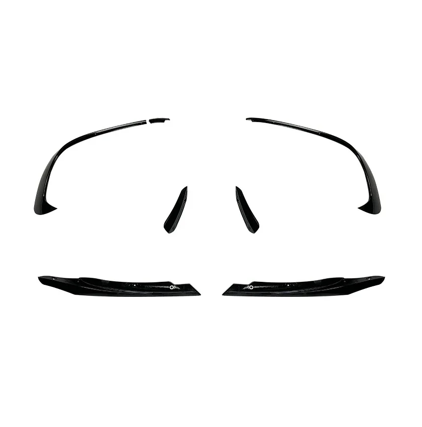 Voor Benz W176 A200 A250 A45 Amg Hatchback Sport 2016-2018 Gloss Black Voorbumper Lip Spoiler Splitters Canards vents 9Pcs