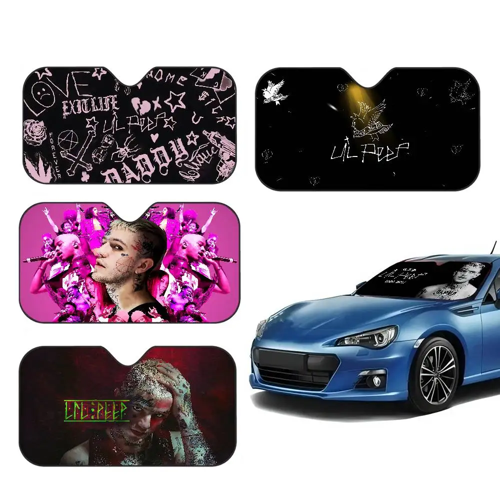 مغني الراب L-Lil P-Peep Hate Me شخصية الزجاج الأمامي ظلة غطاء السيارة الشمس الظل السيارات الشمس قناع سيارة يغطي سيارة الحماية الشمسية