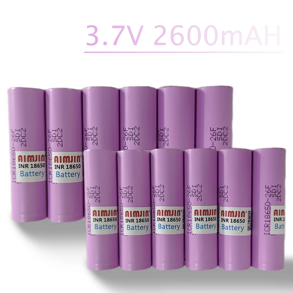 

ICR 18650-26F Large Capacity Rechargeable Lithium Battery 3.7V 2600MAH Suitable for All Kinds of Electronic Products