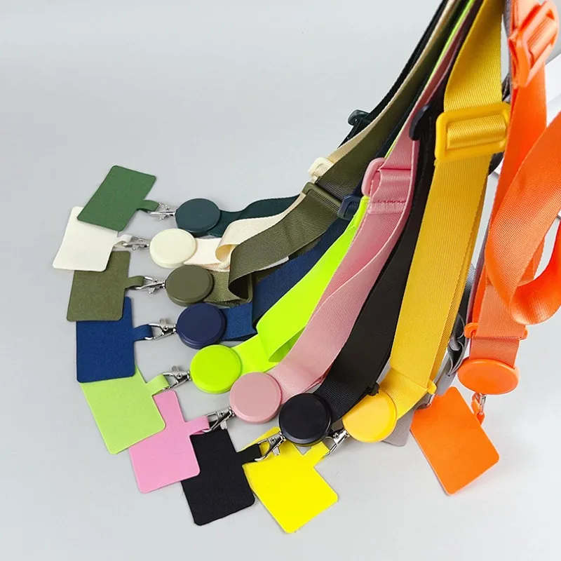 حبل رقبة كروس من النايلون القوي مع علامة تبويب حبل قابلة للتعديل ومشابك سلك معلقة للهاتف وحزام طويل وسلسلة ساحرة